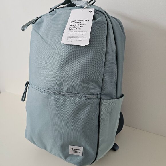 NWT LULULEMON CRBU Crater Blue Double Zip Tech Canvas Backpack OS - Picture 2 of 16